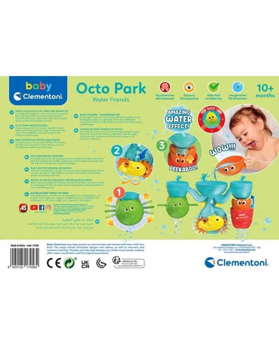 17458 Eğlenceli Arkadaşlar Su Parkı Banyo Oyuncağı, Baby Clementoni, +6 Ay