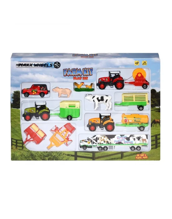 19404 Sun-pıo-mxx-dc.çiftlik Set 14prç.traktörlü