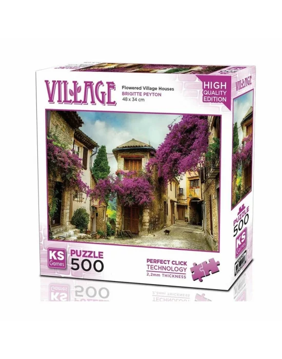 20062flowered Village Houses 500 Parça Puzzle
