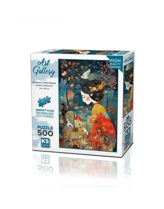 20070 Puzzle 500 A Woman İn A Red Kimono