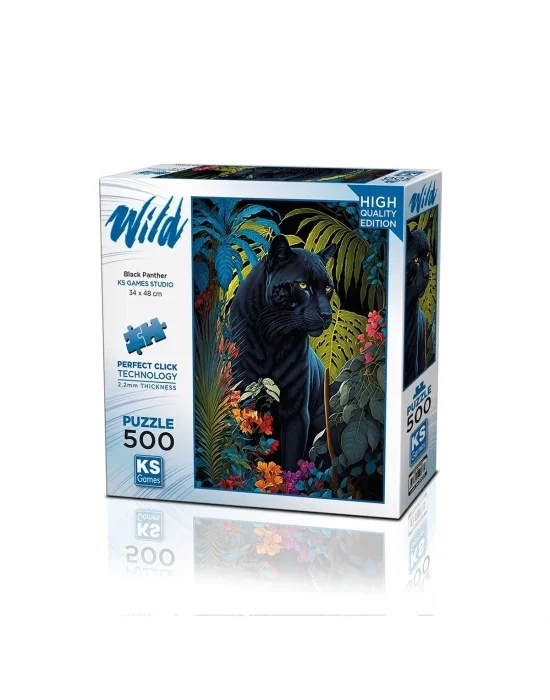 20071 Puzzle 500 Black Panther With A Tropical
