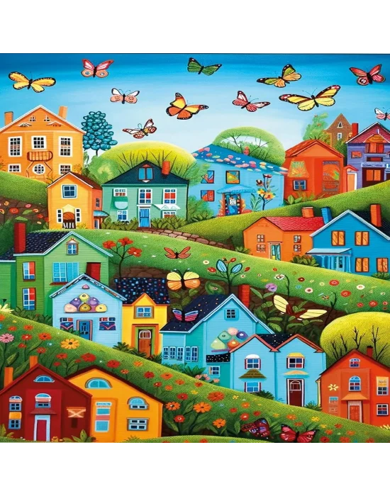 20079 Puzzle 500 Village Tith Butterflies