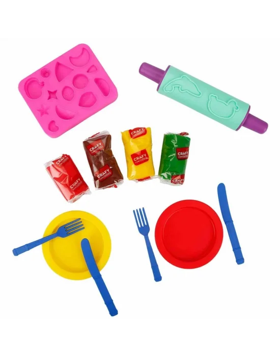 2015 Crafy Süper Burger Oyun Hamuru Seti 200 G 12 Parça