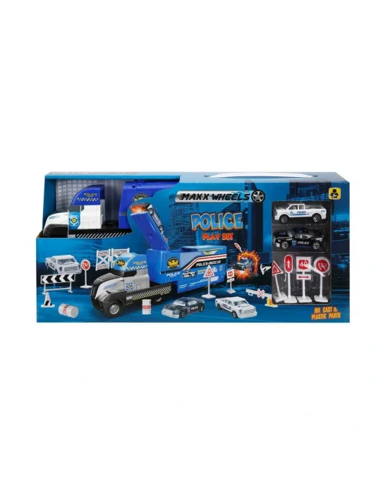 2030  Maxx Wheels Transporter 2 Araçlı Polis Oyun Seti -sunman
