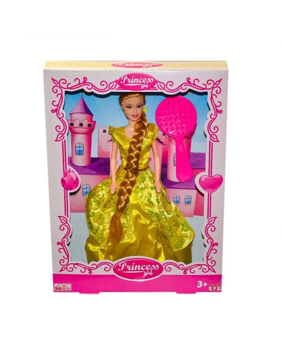 204uzun  Örgülü Saçlı Prıncess Bebek