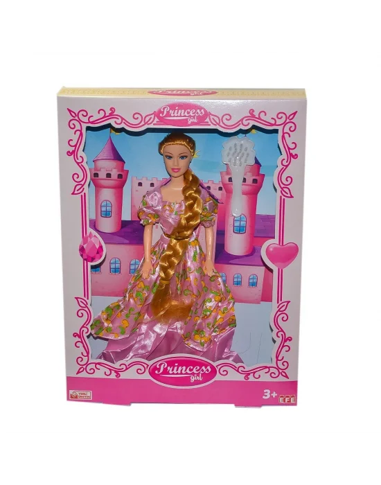 204uzun  Örgülü Saçlı Prıncess Bebek