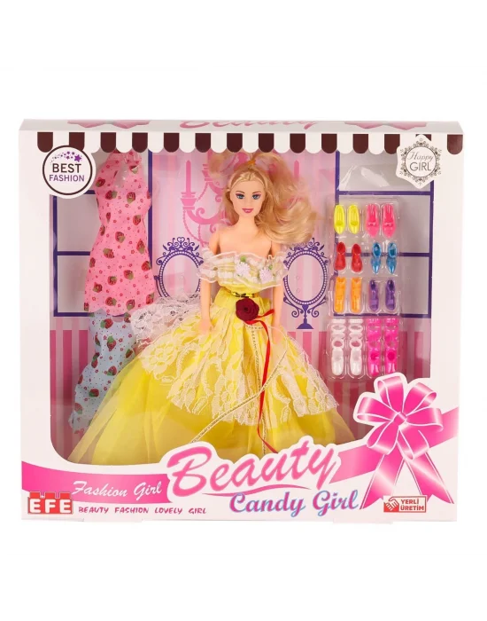 207 Ayakkabı Setli Candy Girl Bebek -efe Toys