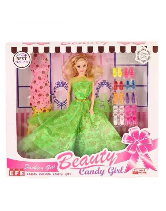 207 Ayakkabı Setli Candy Girl Bebek -efe Toys