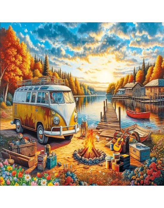 20810 Puzzle 1000 Vos Vos Camp Fire St Sunset