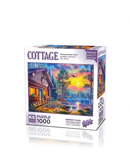 20818 Puzzle 1000 Evening Sunset Cabin