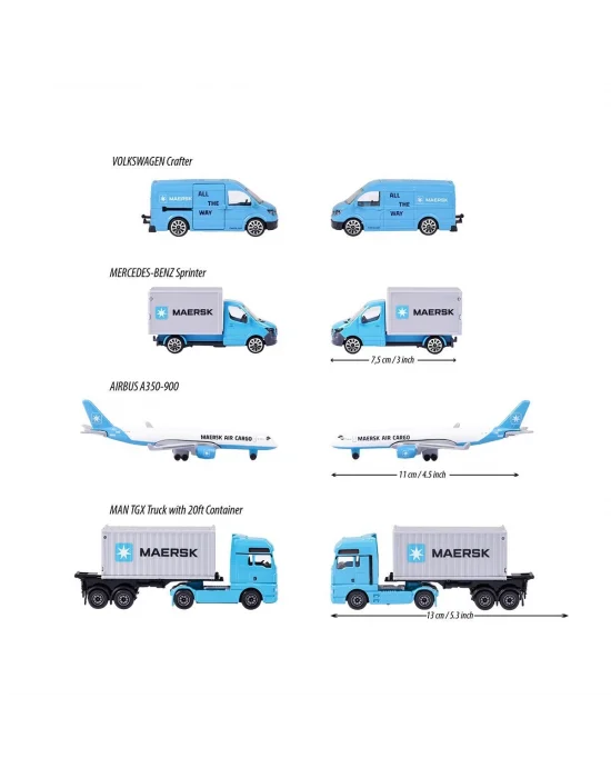 212057290 Majorette Maersk Lojistik Arabaları 4 Parça -simba