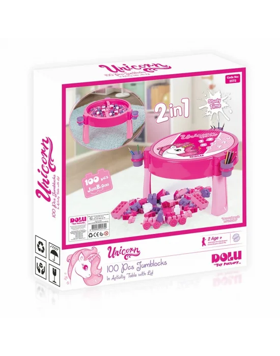 2572 Unıcorn 100 Pcs Bloklu Aktıvıte Masası Montaj