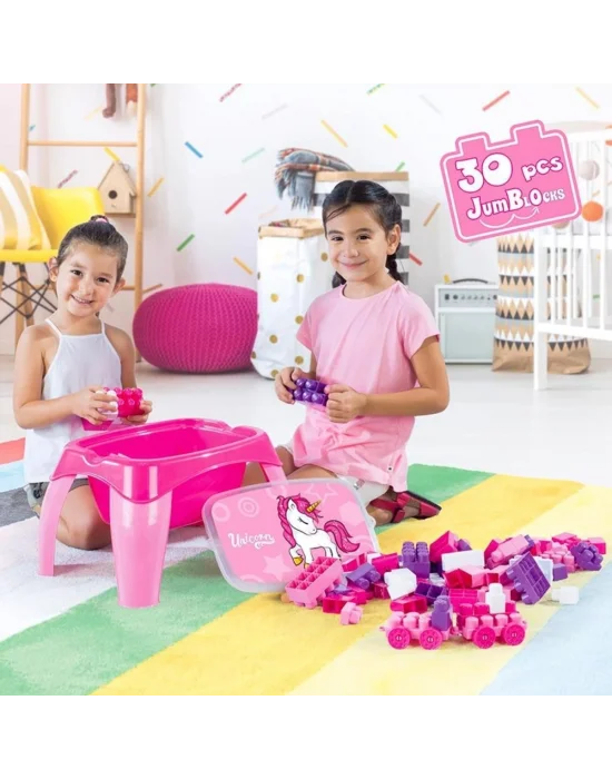 2598 Unıcorn Aktıvıte Oyun Masası 30pcs Mega Blok