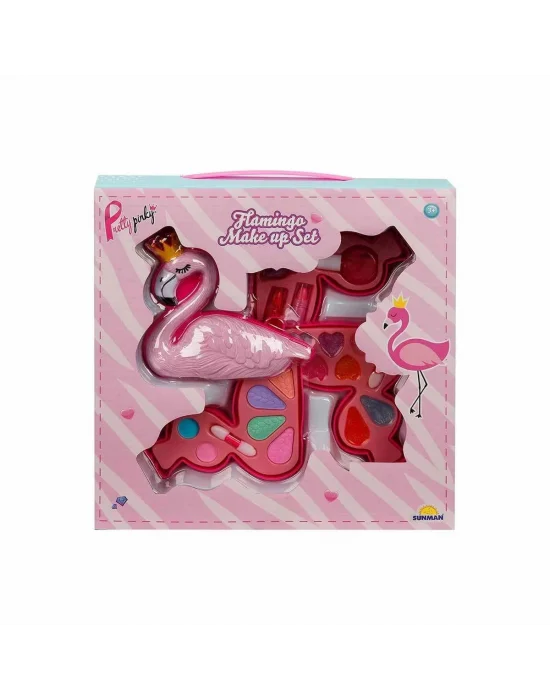 2599 Flamingo Şekilli 3 Katlı Makyaj Güzellik Seti