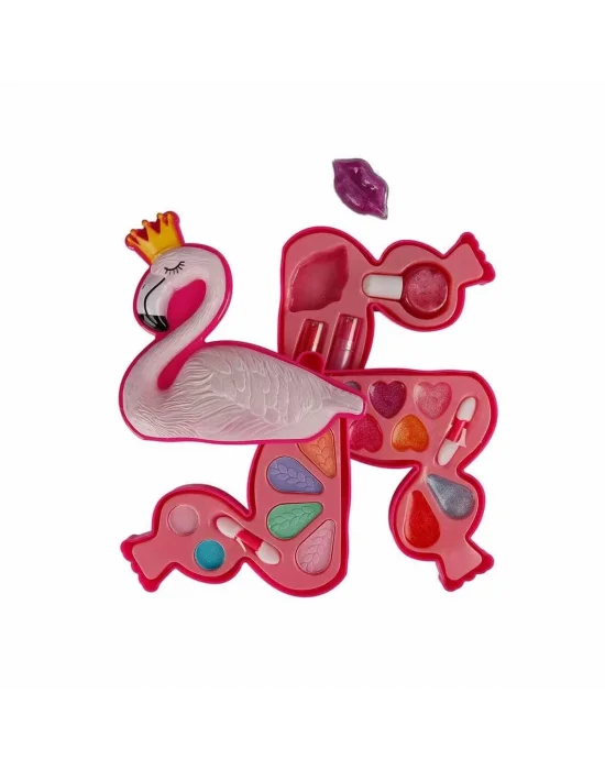 2599 Flamingo Şekilli 3 Katlı Makyaj Güzellik Seti
