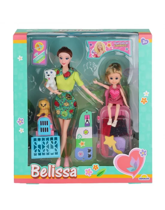 3046 Sun-rst-sıs-mnk Bbk Set Belıssa Ve Annesi Yolculuk Zamanı 30cm