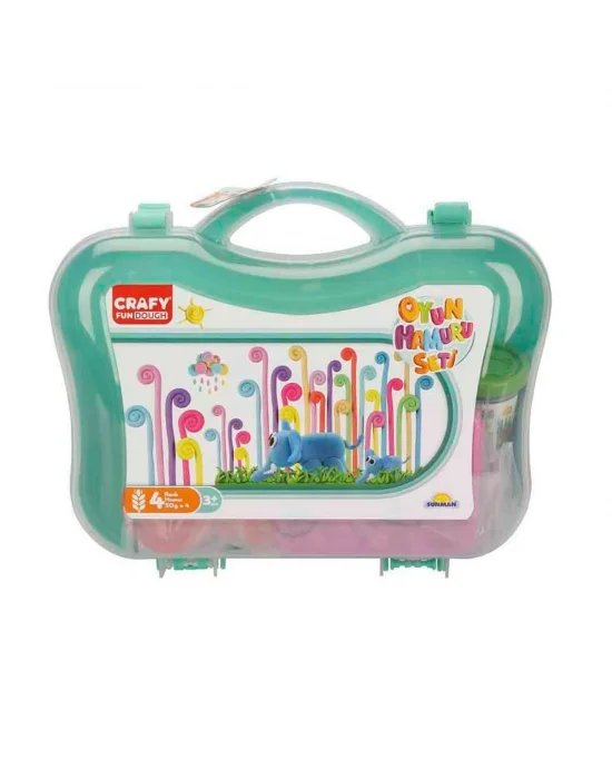 30990 Crafy Çantalı Oyun Hamuru Seti 200 G 20 Parça - Turkuaz