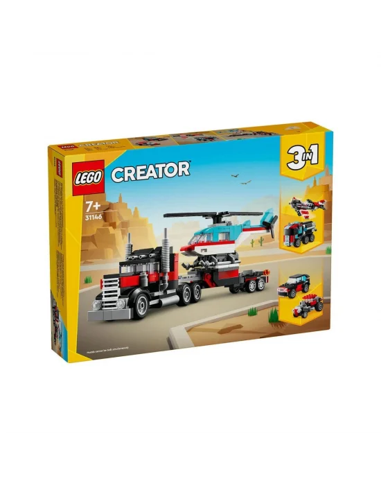 31146 Lego® Creator 3’ü1 Arada Helikopterli Açık Kasa Kamyon 270 Parça +7 Yaş