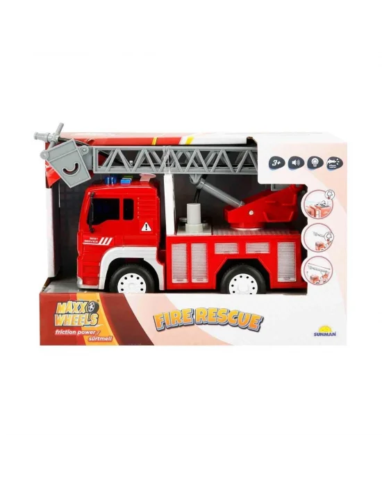 3150 Maxx Wheels Sesli Ve Işıklı Su Fışkırtan İtfaiye Aracı 20 Cm