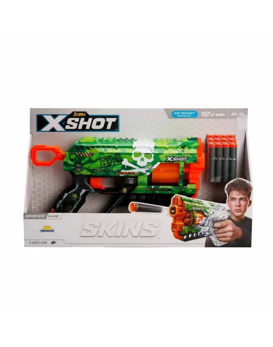 36561 X-shot Skins Griefer 12 Mermili Sünger Dart Atan Silah 32 Cm