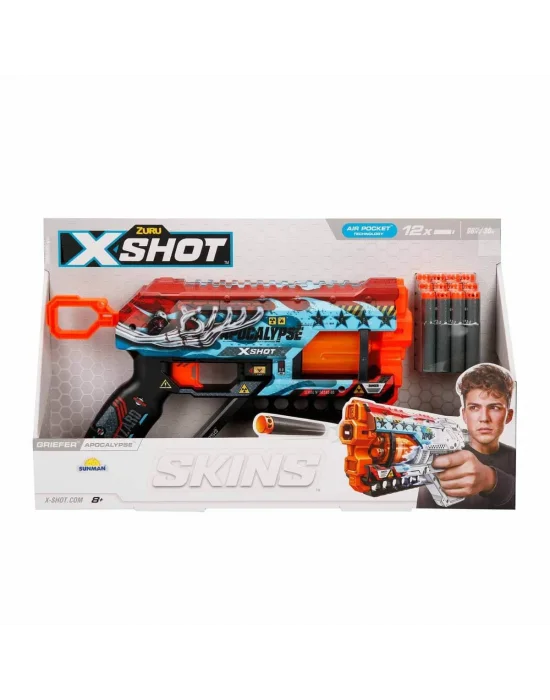 36561 X-shot Skins Griefer 12 Mermili Sünger Dart Atan Silah 32 Cm