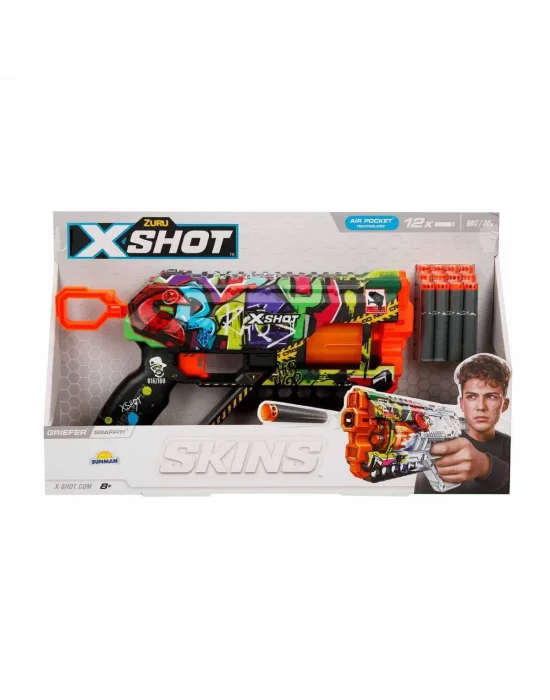 36561 X-shot Skins Griefer 12 Mermili Sünger Dart Atan Silah 32 Cm