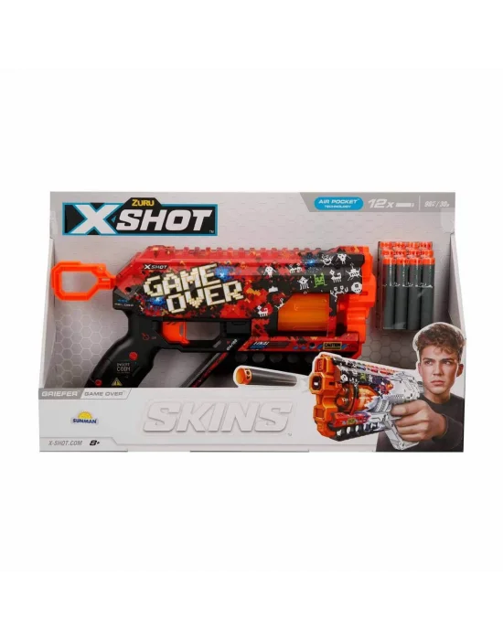 36561 X-shot Skins Griefer 12 Mermili Sünger Dart Atan Silah 32 Cm