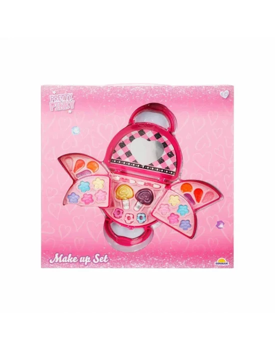 4278 Pretty Pinky 3 Katlı Pembe Çantalı Makyaj Seti -sunman