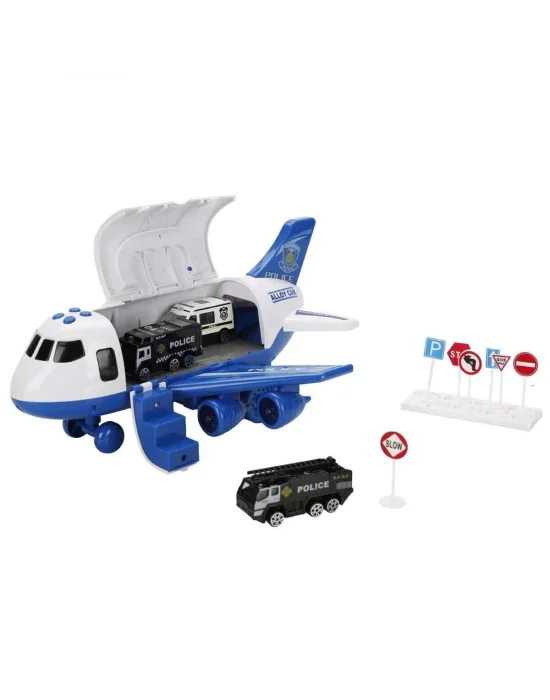 4347 Maxx Wheels Sesli Ve Işıklı Sürtmeli Polis Uçağı -sunman