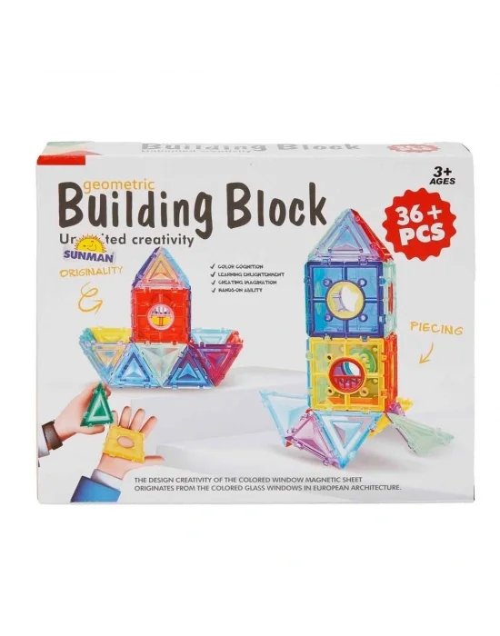 4842 Sun-yfn- Geometrik Bloklu Şekiller 36 Prç