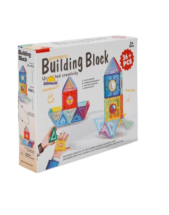 4842 Sun-yfn- Geometrik Bloklu Şekiller 36 Prç