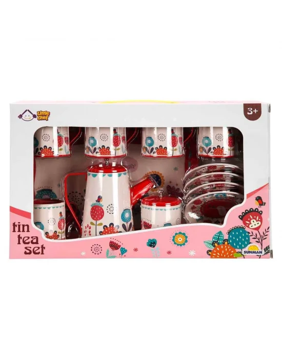 4939 Sun-yfn-lch-metal Çay Seti Çiçek Dsn 2a 12prç