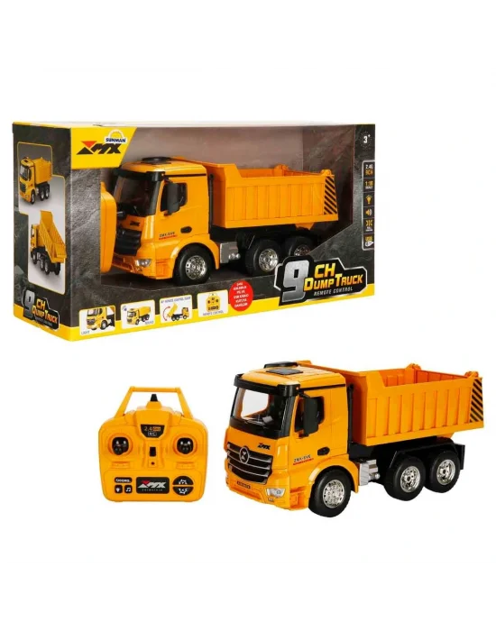 5083 Sun-rst-rc İş Makinesi 1 18 Damperli Kamyon Ff Işıklı 9ch 3 7v Usb 2 4ghz