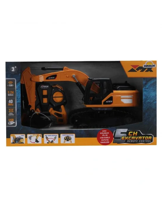 5085 Sun-rst-rc İş Makinesi 1 18 Ekskavatör Ff Işık 5ch 3 7v Usb 40 Mhhz