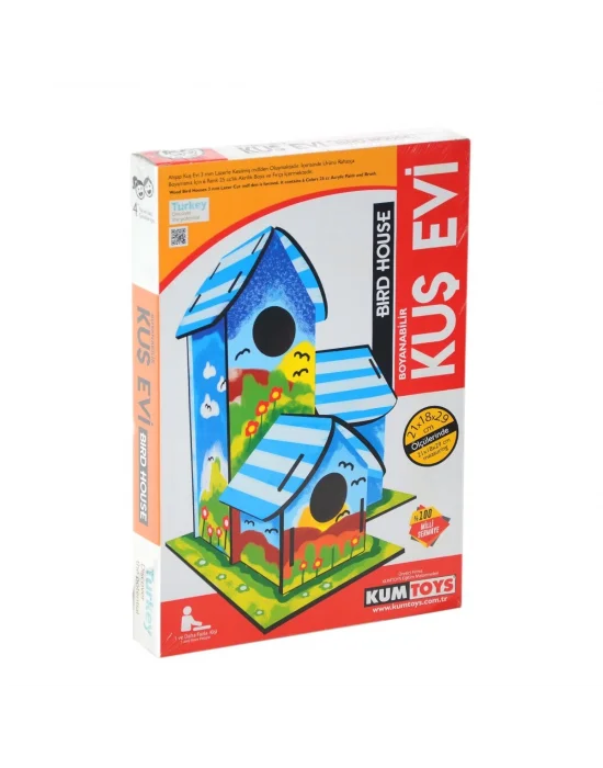 5269 Kumtoys Boyanabilir 3lü Kuş Evi - Bird House
