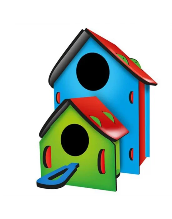 5269 Kumtoys Boyanabilir 3lü Kuş Evi - Bird House