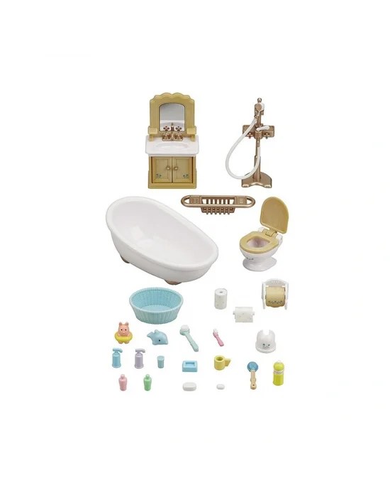 5286 Sylvanian Families, Banyo Seti, 20 Parça ,+3 Yaş, Figürler Ayrı Satılır.