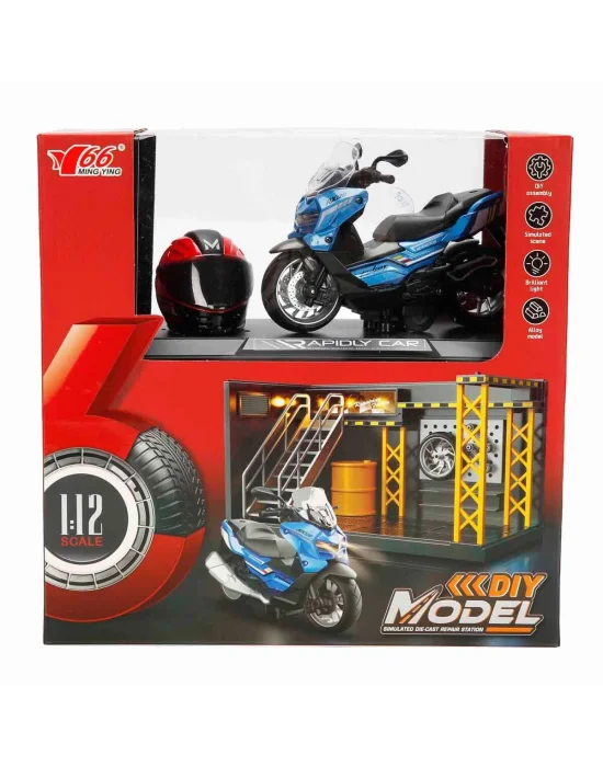 5839 Sun-myg-motosiklet 1 12 Bmw Kasklı Figür Pb.3r Ses Işık