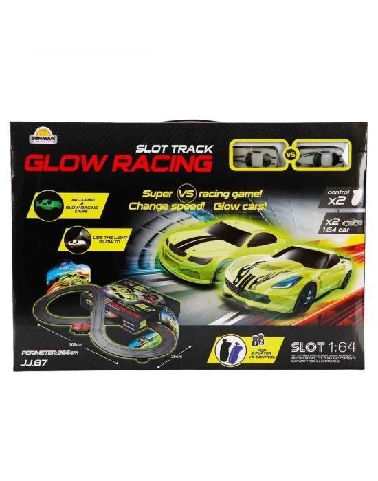 5972 Sun-yfn-yarış Set 1 64 Glow Racıng Slot Track Karanlıkta Parlayan 2arb266cm