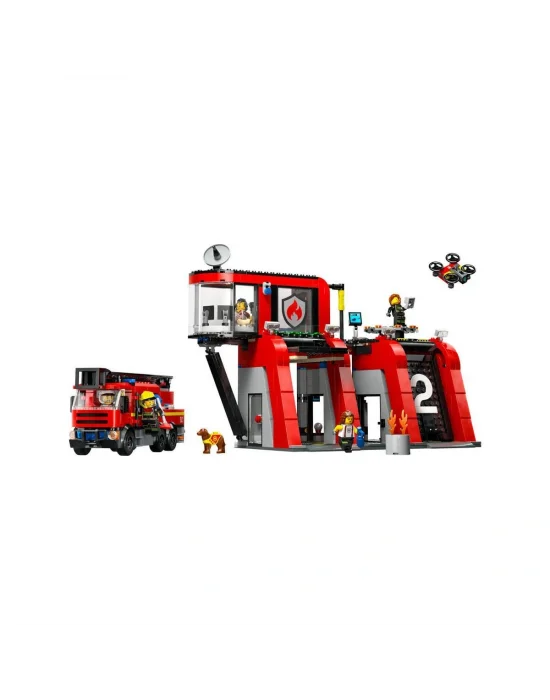 60414 Lego City İtfaiye Kamyon Ve İtfaiye Merkezi 843 Parça +6 Yaş