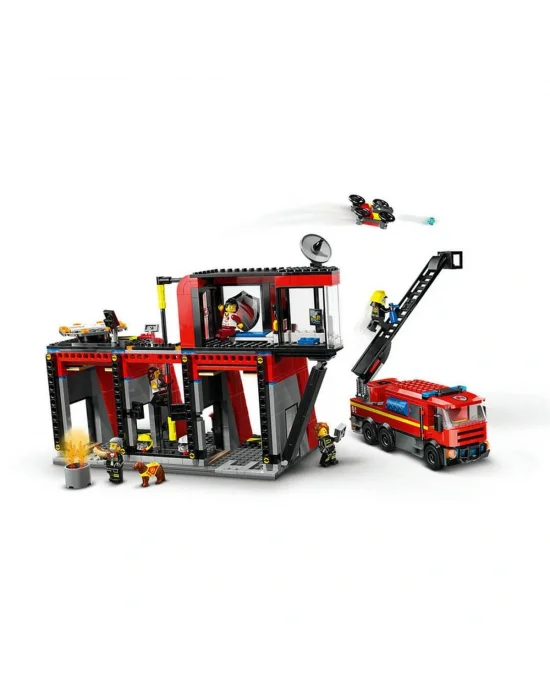 60414 Lego City İtfaiye Kamyon Ve İtfaiye Merkezi 843 Parça +6 Yaş