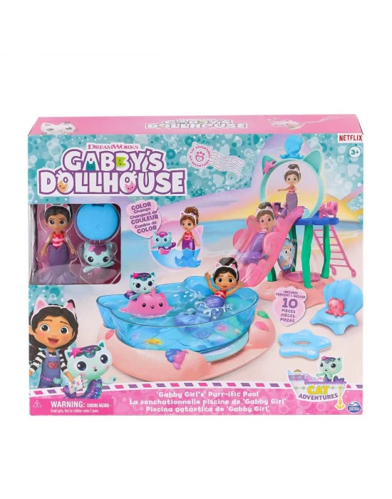 6067878 Gabbys Dollhouse Gabby Ve Mercat Purr-ific Havuz Oyun Seti