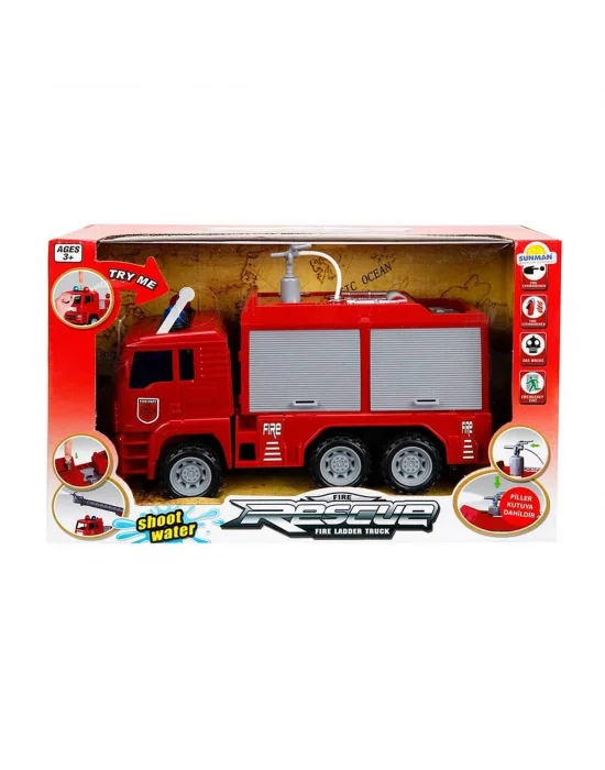 66110 Maxx Wheels Sesli Ve Işıklı Su Fışkırtan İtfaiye Aracı 24 Cm