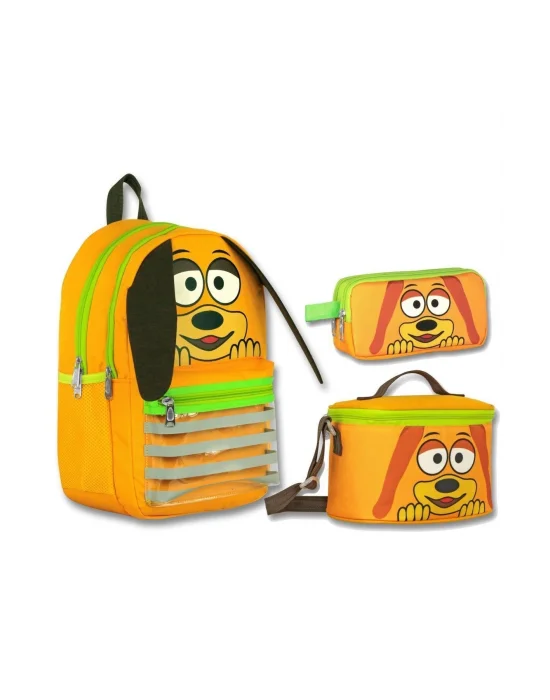 Ümit Çanta Cennec Erkek Çocuk Sarı Sallanan Kulaklar 3lü İlkokul Çanta Seti