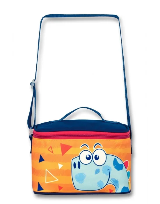 Ümit Çanta Cennec Erkek Çocuk Sevimli Dino Turuncu/Mavi Üçlü İlkokul Çanta Seti