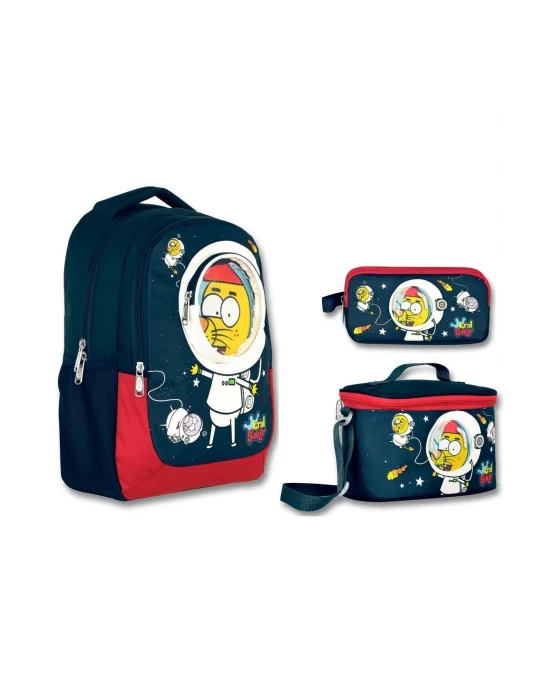 Kral Şakir 3 Boyulı Astranot 3Lü İlkokul Çanta Seti - Erkek Çocuk