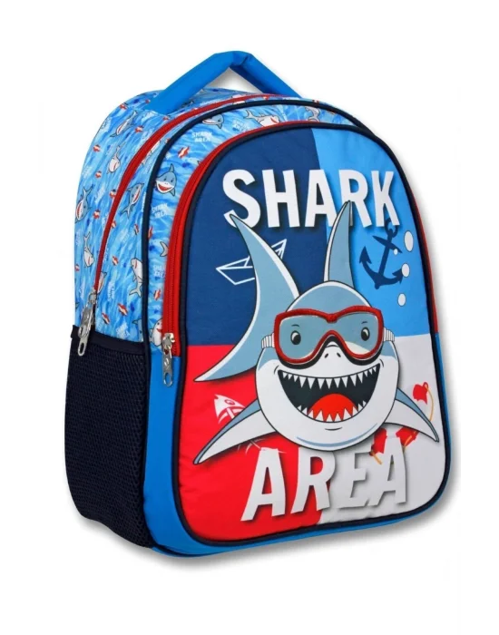 Cennec Lacivert Mavi Köpekbalığı İlkokul Sırt Çantası Seti - Erkek Çocuk