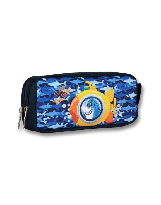 Cennec Mavi Sarı Balina KALEM ÇANTASI