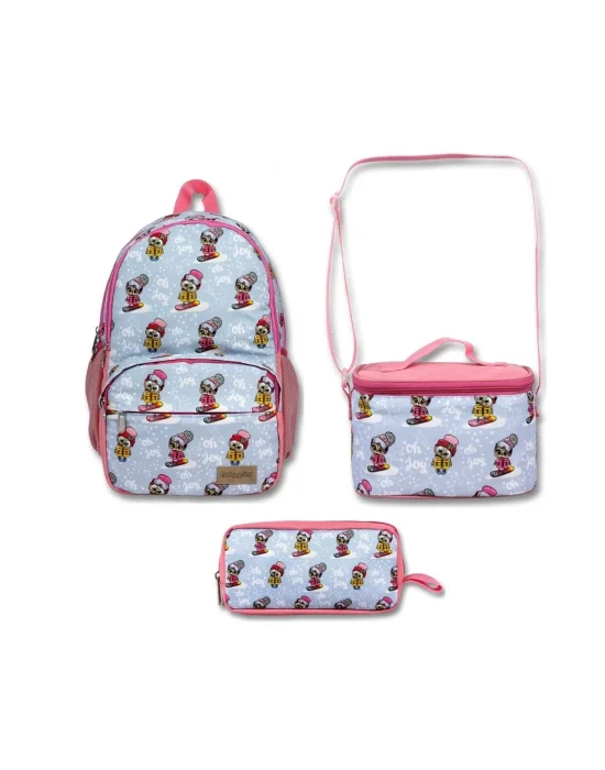 Turkuaz Pembe Sırt Çanta Seti Kız Çocuk