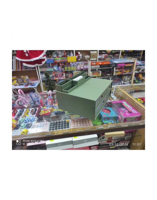 GIPTA ORG1762 PEARL GREEN 3 ÇEKMECELİ MULTİ MASA ÜSTÜ SET